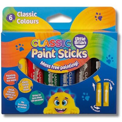 Little Brian LBPS10CA6 Paint Sticks (Pack of 6) Little Brian LBPS10CA6 Paint Sticks (Pack of 6)