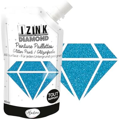 Aladine Izink Diamond Peinture Pailletée Ultra Concentrée en Paillettes Décoration Tout Support DIY et Loisirs Créatifs Made in France Gourde Souple 80 ml Bleu Caraïbe Aladine Izink Diamond Peinture Pailletée Ultra Concentrée en Paillettes Décoration Tout Support DIY et Loisirs Créatifs Made in France Gourde Souple 80 ml Bleu Caraïbe