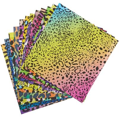 Baker Ross FN271 Colourful Animal Printed Paper Pack Pack of 48, Papier imprimé pour le bricolage, le scrapbooking, les décorations, le papier à motifs Baker Ross FN271 Colourful Animal Printed Paper Pack Pack of 48, Papier imprimé pour le bricolage, le scrapbooking, les décorations, le papier à motifs