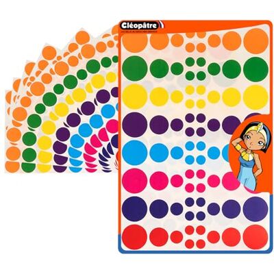 Cléopâtre CLEOPATRE – Gommettes Autocollantes Rondes – 8 couleurs – Paquet de 8 feuilles (768 stickers) Cléopâtre CLEOPATRE – Gommettes Autocollantes Rondes – 8 couleurs – Paquet de 8 feuilles (768 stickers)