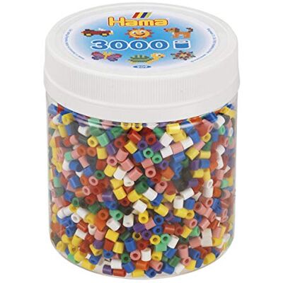 Hama 209-00 3000 perles unies, multicolores, taille unique Hama 209-00 3000 perles unies, multicolores, taille unique
