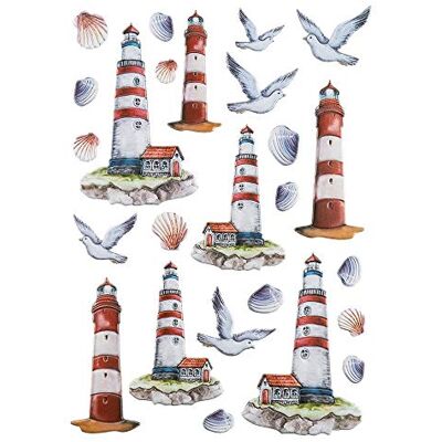 Ideen mit Herz Feuille d'autocollants 3D En relief Gaufrage de qualité supérieure avec effet 3D Feuille DIN A4 avec différents motifs (maritime, phare) Ideen mit Herz Feuille d'autocollants 3D En relief Gaufrage de qualité supérieure avec effet 3D Feuille DIN A4 avec différents motifs (maritime, phare)