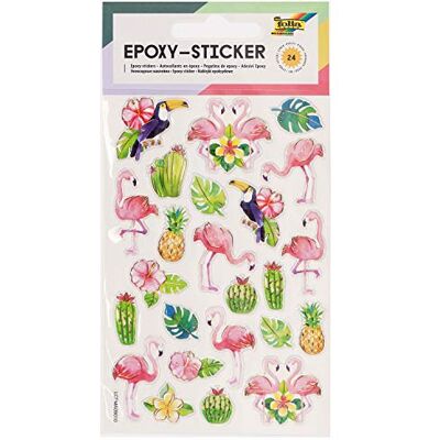 Folia Epoxy Lot de 24 stickers en forme de flamant rose en 3D Idéal pour décorer des cartes de vœux, des travaux manuels et du scrapbooking Folia Epoxy Lot de 24 stickers en forme de flamant rose en 3D Idéal pour décorer des cartes de vœux, des travaux manuels et du scrapbooking