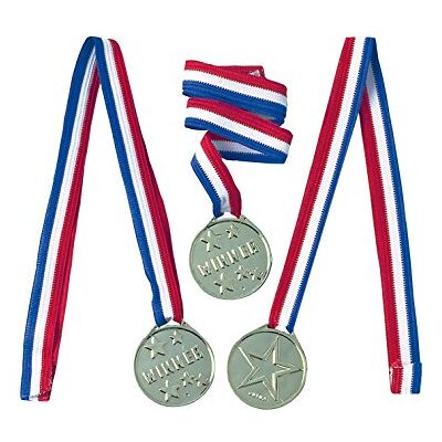amscan INT390318 Lot de 12 médailles argentées avec étoiles pour anniversaire d'enfant amscan INT390318 Lot de 12 médailles argentées avec étoiles pour anniversaire d'enfant