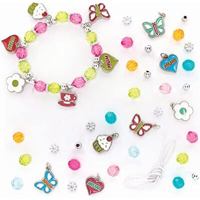 Baker Ross Bracelets à Breloques pour la Fête des Mères Lot de 3, Kit de Fabrication de Bijoux pour Enfants (FC467) Baker Ross Bracelets à Breloques pour la Fête des Mères Lot de 3, Kit de Fabrication de Bijoux pour Enfants (FC467)