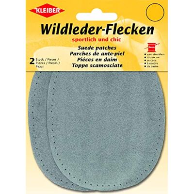 Kleiber 12 x 10 cm Patch Daim Cuir Ovale, 1 Paire, Gris Kleiber 12 x 10 cm Patch Daim Cuir Ovale, 1 Paire, Gris