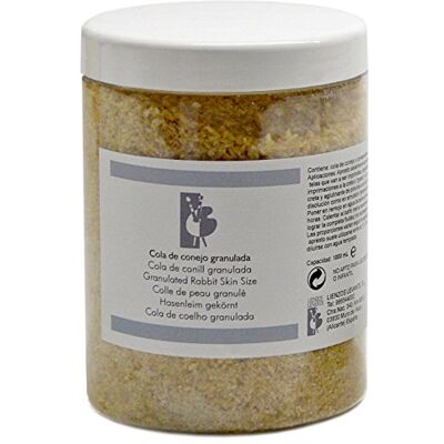 Lienzos Levante 0360524001 Colle Peau de Lapin granulée, en Pot de 1000 ML Lienzos Levante 0360524001 Colle Peau de Lapin granulée, en Pot de 1000 ML