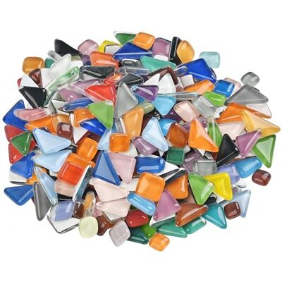 CENBEN Pierres de Mosaïque en Verre, Mosaïque de Cristal, Forme Irrégulière Coloré Polygonale -500g (Environ 300 Pièces) Idéal pour Travaux de Mosaïque, Bricolage CENBEN Pierres de Mosaïque en Verre, Mosaïque de Cristal, Forme Irrégulière Coloré Polygonale -500g (Environ 300 Pièces) Idéal pour Travaux de Mosaïque, Bricolage