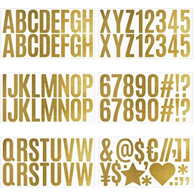 DIYBravo Lot de 6 feuilles autocollants lettres dorées Grand format 6 cm Numéro de maison Alphabet En vinyle DIYBravo Lot de 6 feuilles autocollants lettres dorées Grand format 6 cm Numéro de maison Alphabet En vinyle