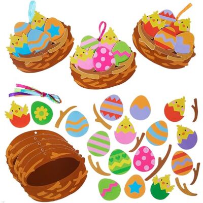 Baker Ross WA127 Kits de décoration assortis pour nids d'œufs de Pâques Lot de 5, kits de bricolage en mousse pour décorations de Pâques Baker Ross WA127 Kits de décoration assortis pour nids d'œufs de Pâques Lot de 5, kits de bricolage en mousse pour décorations de Pâques