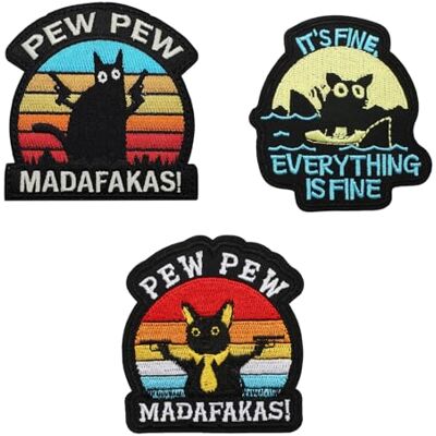BIFHIG 3 Pièces D'Autocollants Patch Chat Noir, Autocollants en Tissu Créatif De Dessin Animé, Décoration De Vêtements, Autocollants De Broderie, Patchs sans Couture, Sacs À Dos. BIFHIG 3 Pièces D'Autocollants Patch Chat Noir, Autocollants en Tissu Créatif De Dessin Animé, Décoration De Vêtements, Autocollants De Broderie, Patchs sans Couture, Sacs À Dos.
