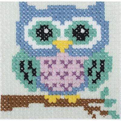 Trimits Kit de broderie au point de croix, chouette, 15 x 15 cm Trimits Kit de broderie au point de croix, chouette, 15 x 15 cm