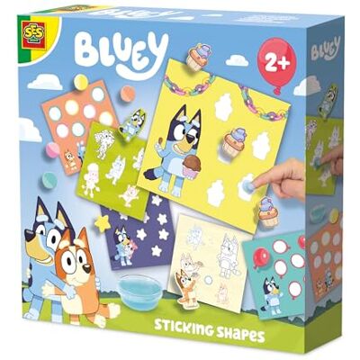 Creative Tableaux adhésifs Bluey Coller des figurines en papier avec de la colle au doigt 6 cartes adhésives et formes en papier bluey Jouets éducatifs A partir de 2 ans Creative Tableaux adhésifs Bluey Coller des figurines en papier avec de la colle au doigt 6 cartes adhésives et formes en papier bluey Jouets éducatifs A partir de 2 ans