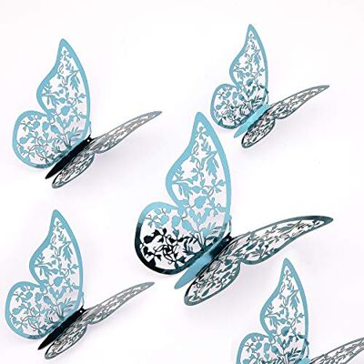 AIEX 24pcs Ornements De Papillons 3D Decoration Decoratifs Autocollants Amovibles Vifs avec 3 Tailles Différentes (Indigo) AIEX 24pcs Ornements De Papillons 3D Decoration Decoratifs Autocollants Amovibles Vifs avec 3 Tailles Différentes (Indigo)