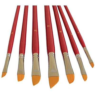 repino Lot de 7 pinceaux d'artiste obliques ® pour peinture acrylique aquarelle repino Lot de 7 pinceaux d'artiste obliques ® pour peinture acrylique aquarelle