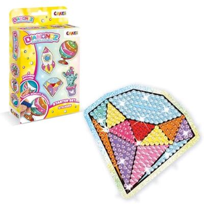 DIAMONDZ CRYSTAL PAINTING CRAZE DIAMONDZ Lot de 4 autocollants de peinture diamant pour enfants et adultes DIAMONDZ CRYSTAL PAINTING CRAZE DIAMONDZ Lot de 4 autocollants de peinture diamant pour enfants et adultes
