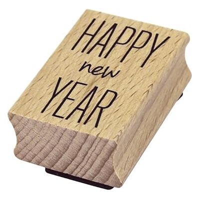ARTOZ Tampon encreur en bois « Happy New Year » 50 x 35 mm pour la fabrication de cartes de Noël, invitations, salutations ARTOZ Tampon encreur en bois « Happy New Year » 50 x 35 mm pour la fabrication de cartes de Noël, invitations, salutations