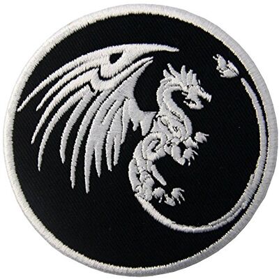 ZEGIN Patch brodé en Forme de Symboles de Dragon du Pouvoir, à Coudre ou à Coller avec Fer à Repasser ZEGIN Patch brodé en Forme de Symboles de Dragon du Pouvoir, à Coudre ou à Coller avec Fer à Repasser