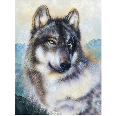 Ideen mit Herz Peinture diamant 5D Kit de peinture diamant Motif : 35 x 25 cm Toile : 30 x 40 cm Pierres rondes Accessoires Diverses images au choix (loup) Ideen mit Herz Peinture diamant 5D Kit de peinture diamant Motif : 35 x 25 cm Toile : 30 x 40 cm Pierres rondes Accessoires Diverses images au choix (loup)