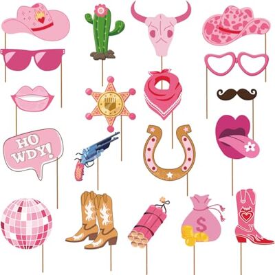 SKIRUP Kit de 19 accessoires de photomaton de cowgirl occidentale, décorations de fête occidentales, accessoires de selfie pour fête sur le thème des cowboys occidentaux (cowgirl) SKIRUP Kit de 19 accessoires de photomaton de cowgirl occidentale, décorations de fête occidentales, accessoires de selfie pour fête sur le thème des cowboys occidentaux (cowgirl)