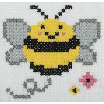 Trimits Kit de broderie au point de croix, motif abeille, 15 x 15 cm Trimits Kit de broderie au point de croix, motif abeille, 15 x 15 cm