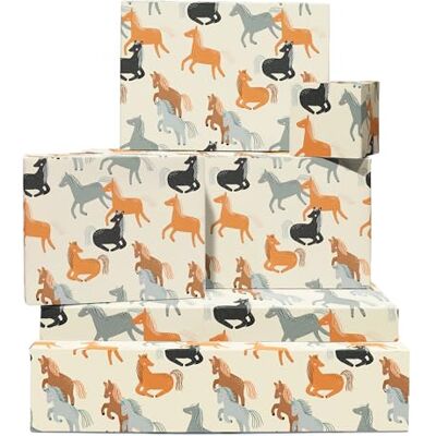 Central 23 Papier d'emballage cadeau de Noël pour chevaux 6 feuilles de papier d'emballage cadeau Chevaux bruns gris noirs Papier d'emballage cadeau pour animaux de ferme pour hommes et femmes enfants - Central 23 Papier d'emballage cadeau de Noël pour chevaux 6 feuilles de papier d'emballage cadeau Chevaux bruns gris noirs Papier d'emballage cadeau pour animaux de ferme pour hommes et femmes enfants -