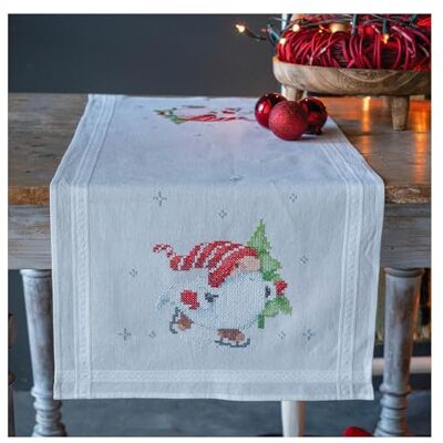 Vervaco Kit Point De Croix Pré-Imprimé Chemin De Table GNOMES DE NOËL Broderie Kit Complet Adulte Loisir Créatif Maison Decoration Manuelle Table Cadeou DIYca. 40 x 100 cm Cross Stitch Embroidery Vervaco Kit Point De Croix Pré-Imprimé Chemin De Table GNOMES DE NOËL Broderie Kit Complet Adulte Loisir Créatif Maison Decoration Manuelle Table Cadeou DIYca. 40 x 100 cm Cross Stitch Embroidery