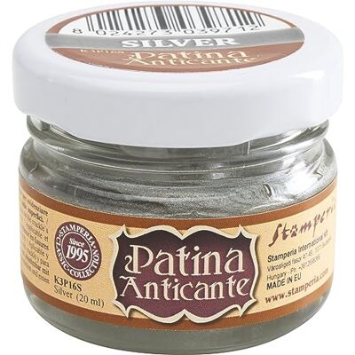 Stamperia K3P16S Patine vieillissante 20 ML Argent, Multicolore, 28 ML Stamperia K3P16S Patine vieillissante 20 ML Argent, Multicolore, 28 ML