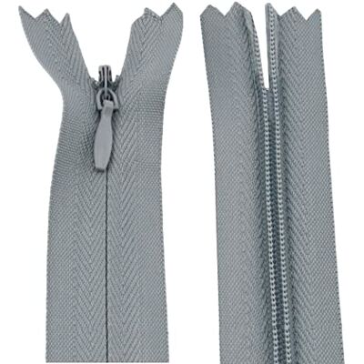 AERZETIX C61074 Lot de 20 fermetures éclair invisibles 45 cm couleur: gris non séparables avec tirette "boule de rugby" matière inextensible Fermeture éclair AERZETIX C61074 Lot de 20 fermetures éclair invisibles 45 cm couleur: gris non séparables avec tirette "boule de rugby" matière inextensible Fermeture éclair