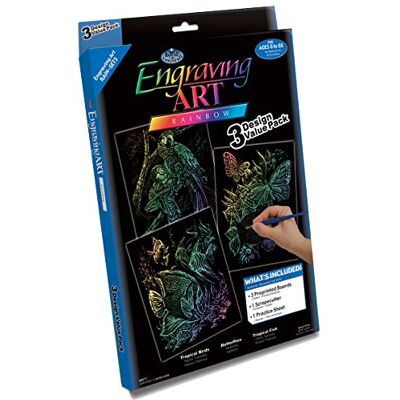 Royal & Langnickel RAIN-SET5 Pack Economique de Gravure d'art Taille A4 avec 3 Motifs Animaux arc en ciel Royal & Langnickel RAIN-SET5 Pack Economique de Gravure d'art Taille A4 avec 3 Motifs Animaux arc en ciel