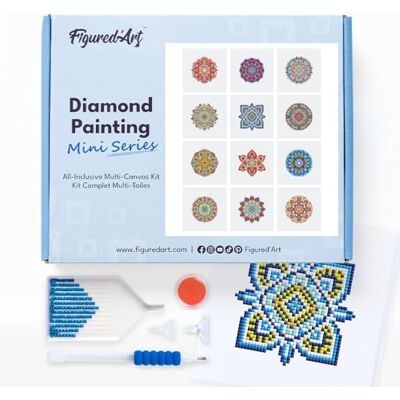 Figured’Art Mini Série Diamond Painting Coffret Premium 12 toiles de 15x15cm Mandalas Broderie Diamant avec Strass Carrés Kit Complet 5D DIY Activité Manuelle Loisirs Créatifs Adultes Figured’Art Mini Série Diamond Painting Coffret Premium 12 toiles de 15x15cm Mandalas Broderie Diamant avec Strass Carrés Kit Complet 5D DIY Activité Manuelle Loisirs Créatifs Adultes