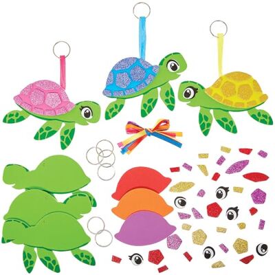 Baker Ross FN189 Kit d'accrochage de sac Turtle Mix and Match Lot de 6, kits de bricolage pour porte-clés pour enfants Baker Ross FN189 Kit d'accrochage de sac Turtle Mix and Match Lot de 6, kits de bricolage pour porte-clés pour enfants