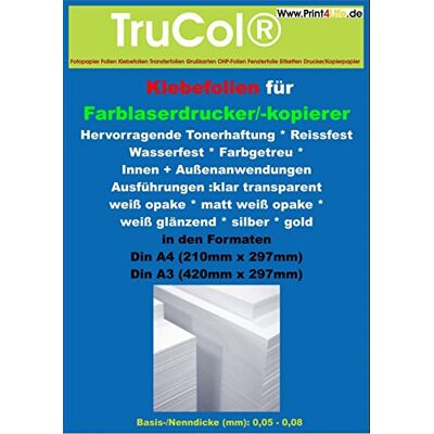 trucol Lot de 10 feuilles de papier adhésif transparent résistant à la chaleur Format A4 Film adhésif Résistant aux intempéries Pour imprimante laser + photocopieuse Adhère sur des plaques en plastique, verre, métal ou toute autre surface plane et lisse l trucol Lot de 10 feuilles de papier adhésif transparent résistant à la chaleur Format A4 Film adhésif Résistant aux intempéries Pour imprimante laser + photocopieuse Adhère sur des plaques en plastique, verre, métal ou toute autre surface plane et lisse l