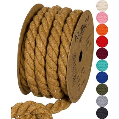 Halbach Seidenbänder Cordon en coton recyclé Largeur : 10 mm Longueur : 4 m Fil de coton durable pour macramé Corde naturelle pour bricolage Couleur : marron Halbach Seidenbänder Cordon en coton recyclé Largeur : 10 mm Longueur : 4 m Fil de coton durable pour macramé Corde naturelle pour bricolage Couleur : marron