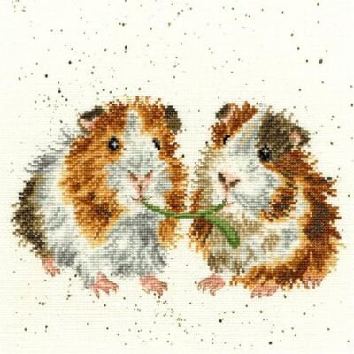 Bothy Threads Hannah Dale Lettuce Be Friends - Cochon d'Inde - Kit de Point de Croix Bothy Threads Hannah Dale Lettuce Be Friends - Cochon d'Inde - Kit de Point de Croix