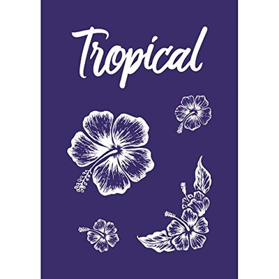 Rayher 45087000 Pochoir Hibiscus, DIN A5, 1 pochoir adhésif et 1 spatule, idéal pour imprimer de jolis motifs décoratifs sur divers supports, bleu Rayher 45087000 Pochoir Hibiscus, DIN A5, 1 pochoir adhésif et 1 spatule, idéal pour imprimer de jolis motifs décoratifs sur divers supports, bleu