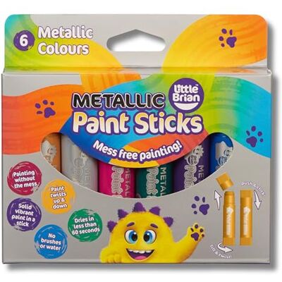 Little Brian LBPS10MA6 Metallic Paint Sticks (Pack of 6) Little Brian LBPS10MA6 Metallic Paint Sticks (Pack of 6)
