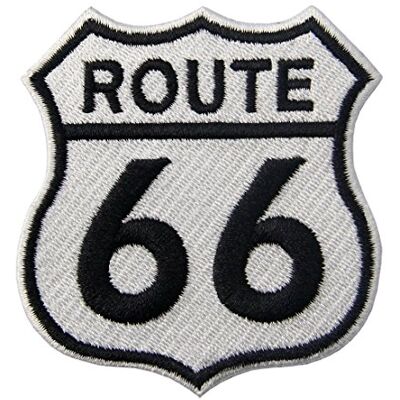 ZEGIN Patch brodé en forme de Route 66 Autoroute Panneau de signalisation, à coudre ou à coller avec fer à repasser ZEGIN Patch brodé en forme de Route 66 Autoroute Panneau de signalisation, à coudre ou à coller avec fer à repasser