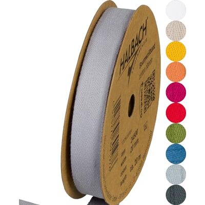 Halbach Seidenbänder Ruban en coton 20 mm x 20 m Ruban tissé 100% coton Vendu au mètre Ruban en tissu pour décorations, bricolage, artisanat, couture Couleur : gris Halbach Seidenbänder Ruban en coton 20 mm x 20 m Ruban tissé 100% coton Vendu au mètre Ruban en tissu pour décorations, bricolage, artisanat, couture Couleur : gris