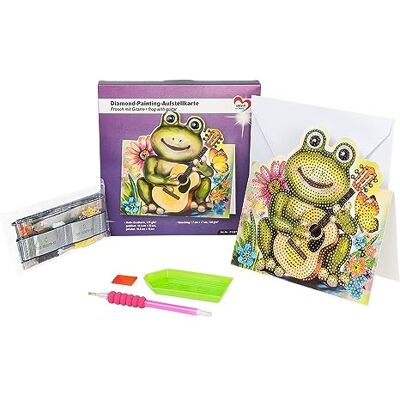 Ideen mit Herz Diamond Painting Carte à poser 370 g/m² 16,3 x 16 cm avec enveloppe et outils (grenouille avec guitare) Ideen mit Herz Diamond Painting Carte à poser 370 g/m² 16,3 x 16 cm avec enveloppe et outils (grenouille avec guitare)