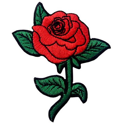 ZEGIN Rose Rouge Écusson brodé Iron on Sew on Patch ZEGIN Rose Rouge Écusson brodé Iron on Sew on Patch
