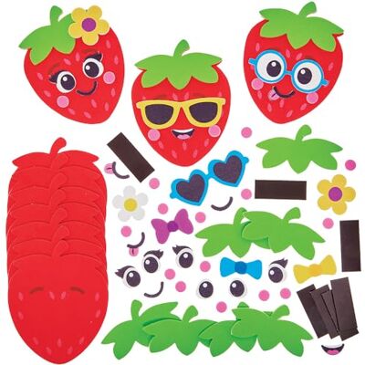 Baker Ross FN175 Strawberry Mix & Match Magnet Kits Pack de 10, kits de décoration pour enfants Baker Ross FN175 Strawberry Mix & Match Magnet Kits Pack de 10, kits de décoration pour enfants
