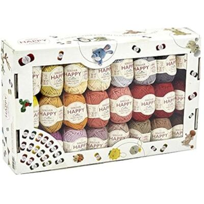 Sirdar Happy Cotton DK Happy Box Happy Box Lot de 50 couleurs de coton Sirdar Happy Cotton DK Happy Box Happy Box Lot de 50 couleurs de coton