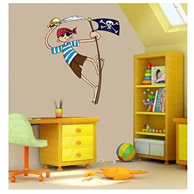 TATOUTEX Stickers Pirate sur son mat L 60cm x H 72cm TATOUTEX Stickers Pirate sur son mat L 60cm x H 72cm