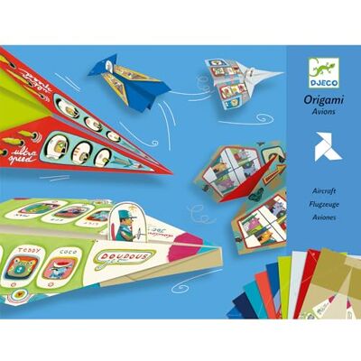 Djeco Kit Origami Avions Enfants de 7 à 12 Ans Activité Créative Pliage Papier Développe la Motricité Fine 20 Feuilles Décorées, 20 Personnages Différentes Difficultés, 5 Modèles d'avion Djeco Kit Origami Avions Enfants de 7 à 12 Ans Activité Créative Pliage Papier Développe la Motricité Fine 20 Feuilles Décorées, 20 Personnages Différentes Difficultés, 5 Modèles d'avion