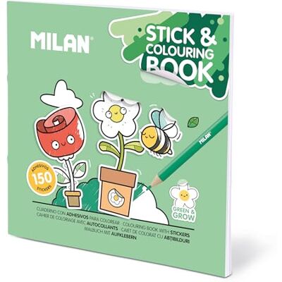 MILAN ® Cahier avec autocollants à colorier 'Green & Grow' MILAN ® Cahier avec autocollants à colorier 'Green & Grow'