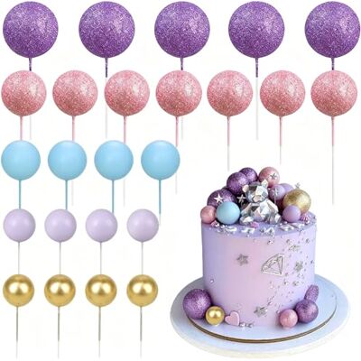 xolear Lot de 50 décorations pour gâteaux et balles, 4 tailles, mini boules de gâteau, bricolage, pour anniversaire, gâteau, anniversaire, décoration en mousse pour fête d'anniversaire de mariage xolear Lot de 50 décorations pour gâteaux et balles, 4 tailles, mini boules de gâteau, bricolage, pour anniversaire, gâteau, anniversaire, décoration en mousse pour fête d'anniversaire de mariage