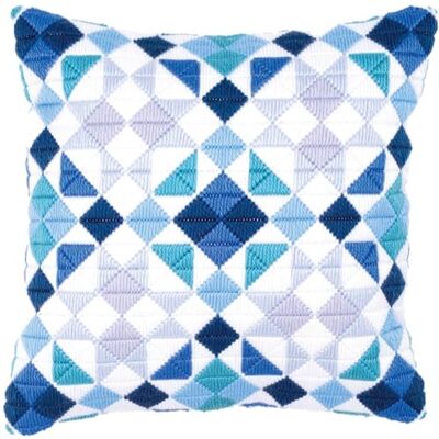 Vervaco Coussin de Broderie Bleu avec Élastique - Coussin Décoratif Vervaco Coussin de Broderie Bleu avec Élastique - Coussin Décoratif