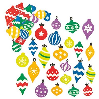 Baker Ross AF154 Autocollants en Mousse Motif Boules de Noël, Coloris Assortis Baker Ross AF154 Autocollants en Mousse Motif Boules de Noël, Coloris Assortis
