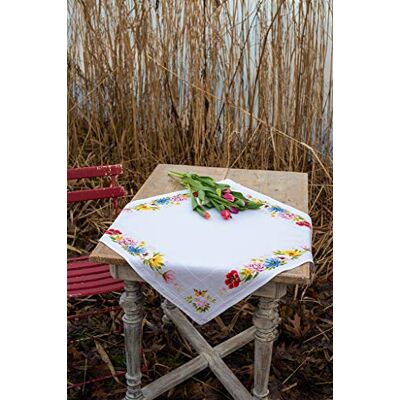 Vervaco De Point De Croix Compté Nappe FLEURS COLORÉES Broderie Kit Complet Adulte Loisir Créatif Maison Decoration Manuelle Table Cadeou DIYca. 80 x 80 cm Cross Stitch Embroidery Vervaco De Point De Croix Compté Nappe FLEURS COLORÉES Broderie Kit Complet Adulte Loisir Créatif Maison Decoration Manuelle Table Cadeou DIYca. 80 x 80 cm Cross Stitch Embroidery
